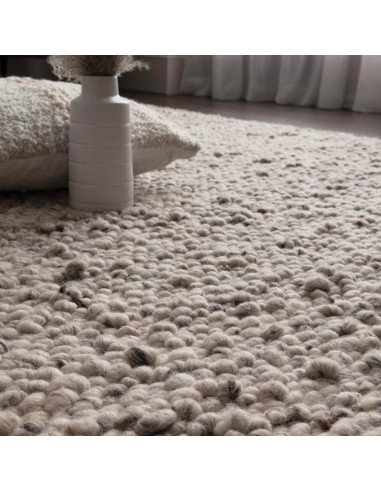 Elevate your space with the Adler Silver boho rug, featuring natural wool texture, handcrafted quality, and a versatile silver