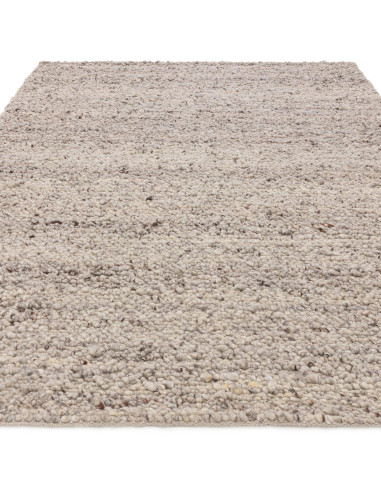 Tappeto Adler Silver in lana naturale, stile boho chic ed etnico, morbido e resistente, perfetto per un ambiente elegante e acc