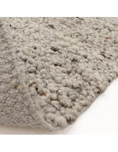 Tappeto Adler Silver in lana naturale, stile boho chic ed etnico, morbido e resistente, perfetto per un ambiente elegante e acc