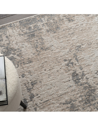 Elevate your space with the Anders AN01 Grey boho rug, featuring a durable abstract design in soft greys for timeless bohemian