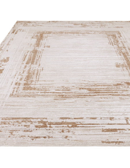 Elevate your space with the Anders AN05 Beige/Natural boho rug, featuring a soft abstract design and durable, easy-care synthet
