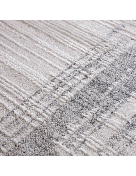 Tappeto Anders AN06 Grey: design moderno con fantasia astratta, perfetto per ambienti boho chic o etnici, resistente e facile d