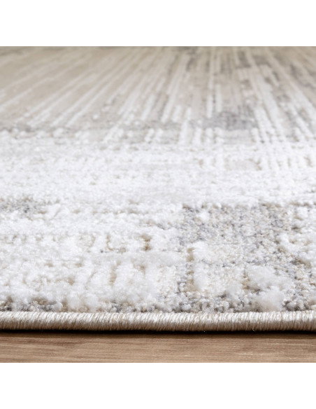 Tappeto Anders AN06 Grey: design moderno con fantasia astratta, perfetto per ambienti boho chic o etnici, resistente e facile d