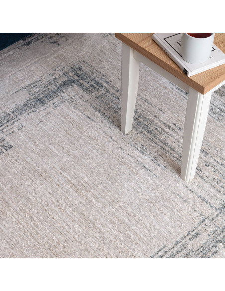Tappeto Anders AN07 Blue: design astratto e colori neutri, perfetto per ambienti moderni, boho chic ed etnici. Comfort e stile