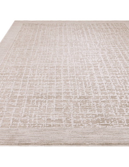 Tappeto Anders AN10 Beige/Natural: eleganza e comfort con design astratto, perfetto per ambienti boho chic ed etnici. Facile da