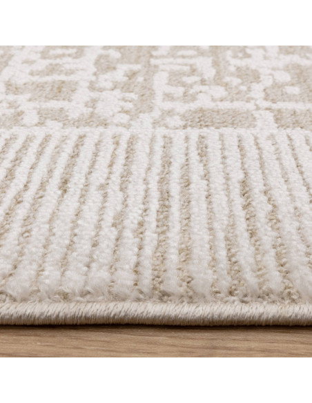 Tappeto Anders AN10 Beige/Natural: eleganza e comfort con design astratto, perfetto per ambienti boho chic ed etnici. Facile da