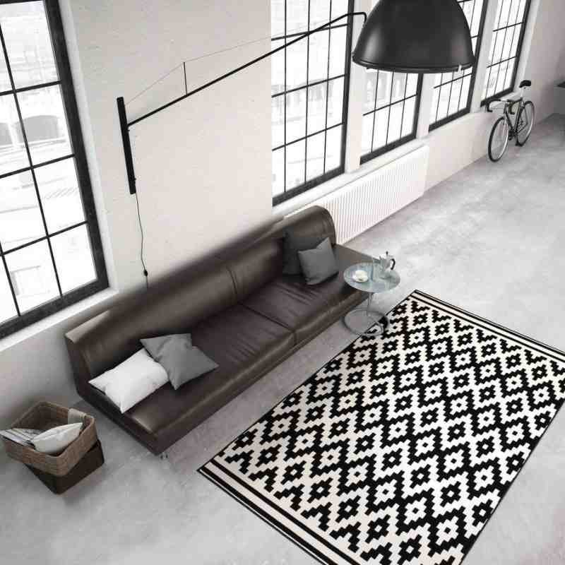 tappeto moderno geometrico malaysia miri nero-bianco