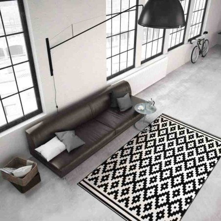 tappeto moderno geometrico malaysia miri nero-bianco
