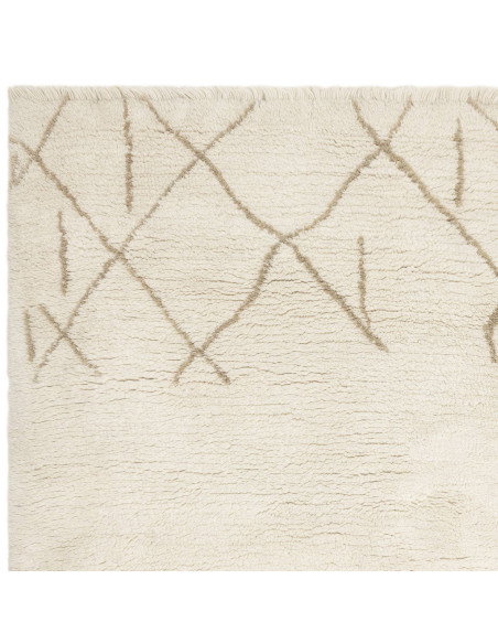 Elevate your space with the Azera Berber Crosshatch boho rug—handcrafted natural wool, timeless geometric design, and plush com