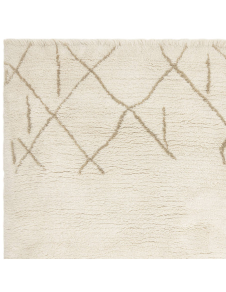 Tappeto Azera Berber Crosshatch in lana naturale, design geometrico boho chic, perfetto per ambienti moderni ed etnici, morbido