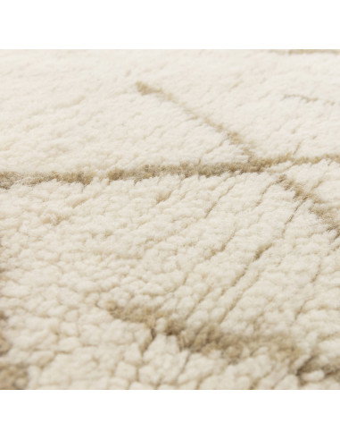 Elevate your space with the Azera Berber Crosshatch boho rug—handcrafted natural wool, timeless geometric design, and plush com