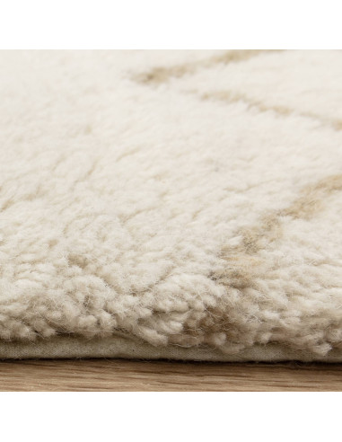 Tappeto Azera Berber Crosshatch in lana naturale, design geometrico boho chic, perfetto per ambienti moderni ed etnici, morbido