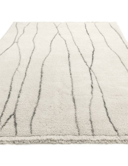 Handcrafted natural wool boho rug with elegant geometric design, plush texture, and durable comfort—perfect for stylish, cozy l