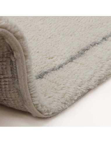Tappeto Azera Berber Lineal in lana naturale, design geometrico e stile boho chic per un ambiente caldo, elegante e artigianale