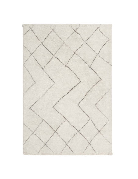 Discover the Azera Berber Rhombus boho rug—handmade natural wool with soft texture and elegant geometric patterns for timeless