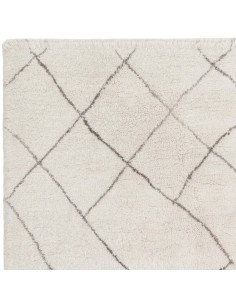 Tappeto Azera Berber Rhombus in lana naturale, stile boho chic con motivo geometrico, perfetto per ambienti moderni ed etnici, 2