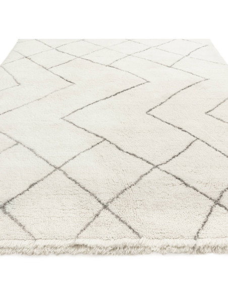 Discover the Azera Berber Rhombus boho rug—handmade natural wool with soft texture and elegant geometric patterns for timeless