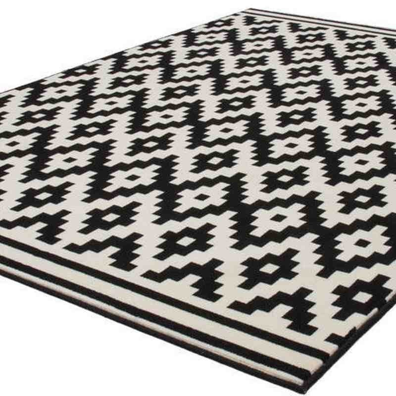 tappeto moderno geometrico malaysia miri nero-bianco