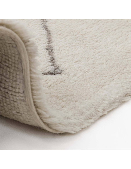 Discover the Azera Berber Rhombus boho rug—handmade natural wool with soft texture and elegant geometric patterns for timeless
