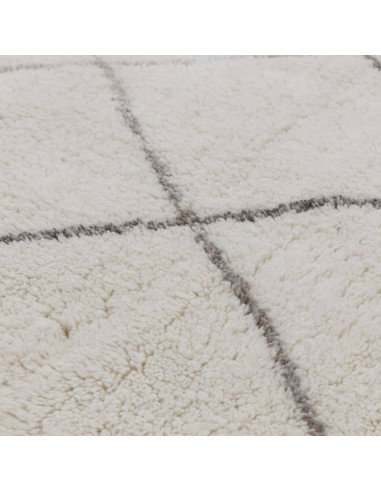 Discover the Azera Berber Rhombus boho rug—handmade natural wool with soft texture and elegant geometric patterns for timeless