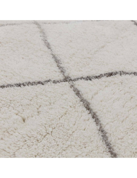 Discover the Azera Berber Rhombus boho rug—handmade natural wool with soft texture and elegant geometric patterns for timeless
