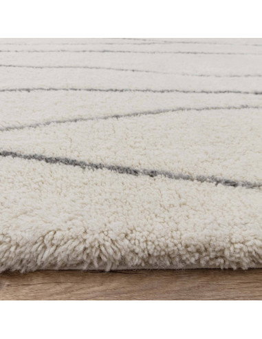 Discover the Azera Berber Rhombus boho rug—handmade natural wool with soft texture and elegant geometric patterns for timeless