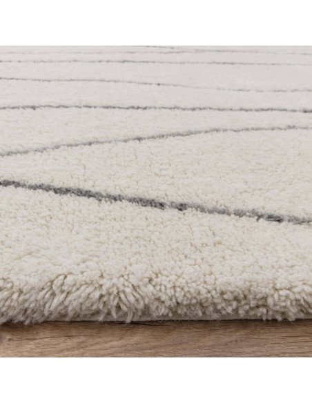Discover the Azera Berber Rhombus boho rug—handmade natural wool with soft texture and elegant geometric patterns for timeless