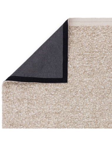Tappeto Elm Taupe in lana viscosa, fatto a mano, perfetto per ambienti boho chic ed etnici. Eleganza naturale e comfort garanti