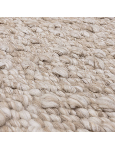 Tappeto Elm Taupe in lana viscosa, fatto a mano, perfetto per ambienti boho chic ed etnici. Eleganza naturale e comfort garanti