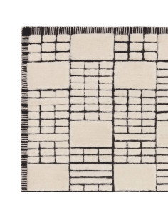 Tappeto Empire Cream/Black in lana naturale, design geometrico perfetto per ambienti moderni e tappeti boho chic dal fascino un 2