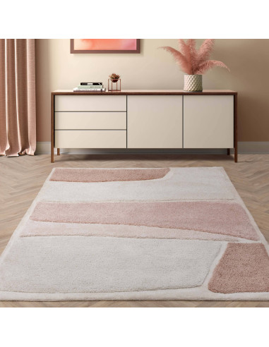 Elevate your space with the Horizon Clay boho rug, featuring soft geometric design and warm tones for a cozy, stylish bohemian