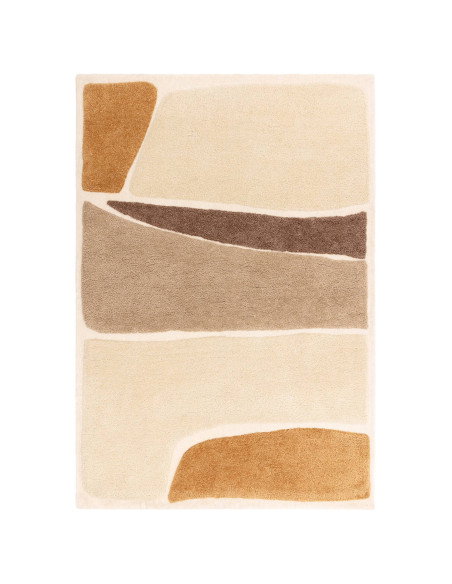 Tappeto Horizon Hessian in poliestere, design geometrico boho chic, resistente e facile da pulire, perfetto per ambienti modern