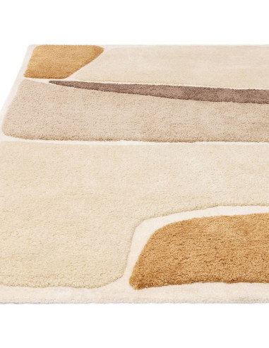 Tappeto Horizon Hessian in poliestere, design geometrico boho chic, resistente e facile da pulire, perfetto per ambienti modern