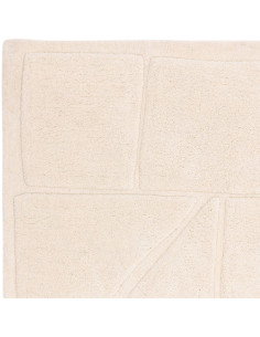 Tappeto Horizon Ivory in poliestere, design geometrico e tonalità avorio, perfetto per ambienti moderni e abbinabile a tappeti 2