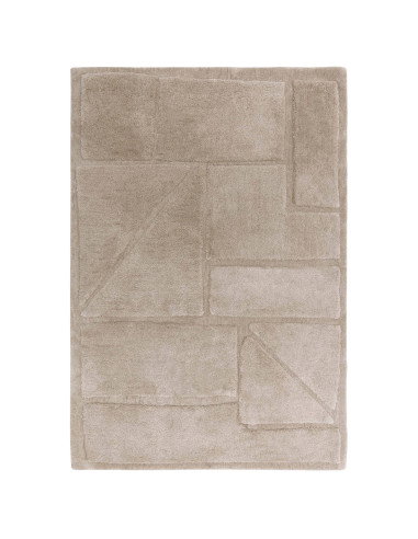 Elevate your space with the Horizon Sand boho rug, featuring a modern geometric design, soft pile, and durable, easy-care polye