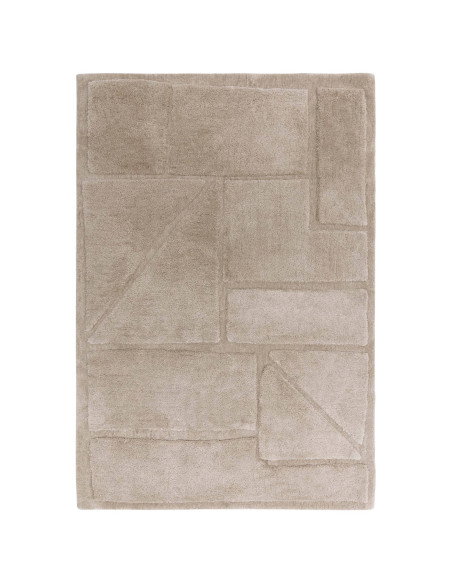 Elevate your space with the Horizon Sand boho rug, featuring a modern geometric design, soft pile, and durable, easy-care polye