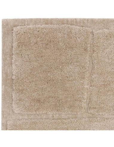 Elevate your space with the Horizon Sand boho rug, featuring a modern geometric design, soft pile, and durable, easy-care polye