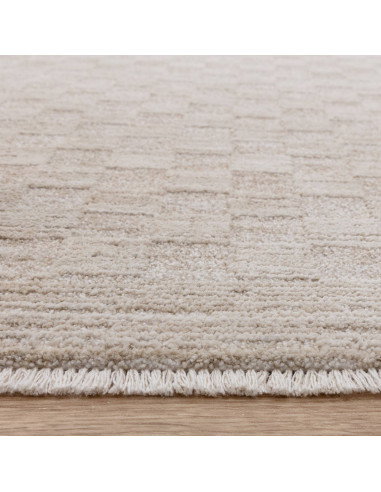 Elevate your space with the Laurent LA01 Beige/Natural boho rug, featuring a plush 7 cm height and an elegant abstract fantasy