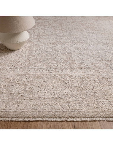 Tappeto Laurent LA03 Beige/Natural: eleganza boho chic con motivo astratto, morbidezza e facilità di manutenzione per ambienti