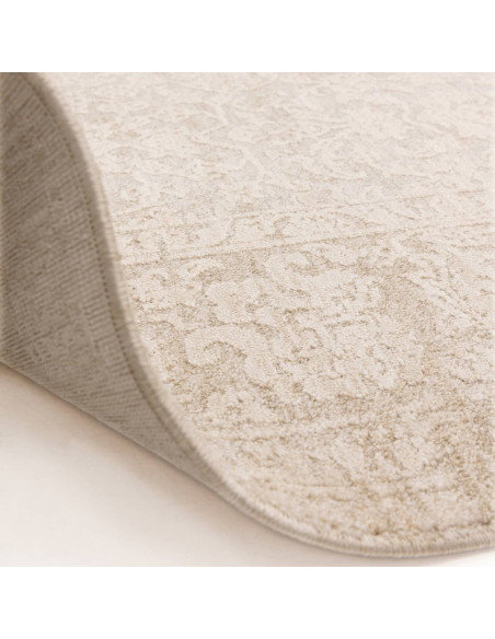 Tappeto Laurent LA03 Beige/Natural: eleganza boho chic con motivo astratto, morbidezza e facilità di manutenzione per ambienti