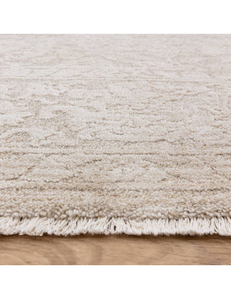 Tappeto Laurent LA03 Beige/Natural: eleganza boho chic con motivo astratto, morbidezza e facilità di manutenzione per ambienti