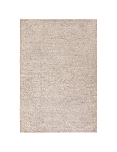 Elevate your space with the Laurent LA04 beige boho rug, featuring a subtle abstract design and durable, easy-care polyester fi