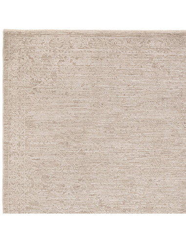 Elevate your space with the Laurent LA04 beige boho rug, featuring a subtle abstract design and durable, easy-care polyester fi