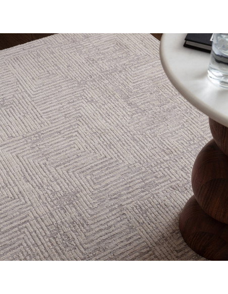 Elevate your space with the Laurent LA05 Grey/Silver boho rug, featuring an abstract design, plush comfort, and durable, easy-c
