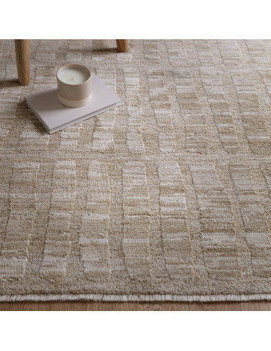Elevate your space with the Laurent LA07 beige boho rug, featuring a durable, soft abstract design perfect for adding warmth an