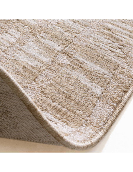Elevate your space with the Laurent LA07 beige boho rug, featuring a durable, soft abstract design perfect for adding warmth an