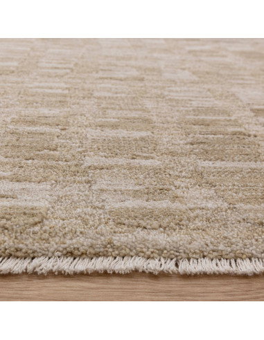 Elevate your space with the Laurent LA07 beige boho rug, featuring a durable, soft abstract design perfect for adding warmth an