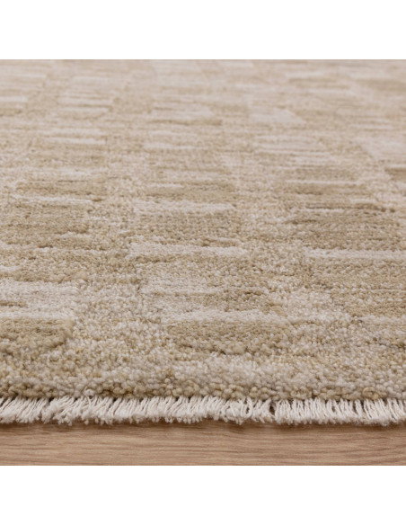 Elevate your space with the Laurent LA07 beige boho rug, featuring a durable, soft abstract design perfect for adding warmth an