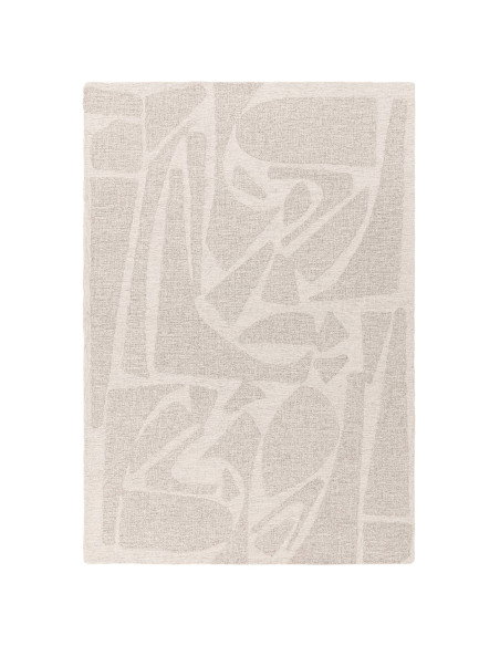 Elevate your space with the Loxley Chalk boho rug, featuring a soft geometric design and plush natural wool for timeless bohemi