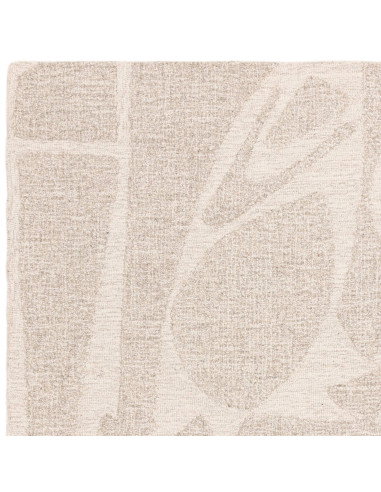 Elevate your space with the Loxley Chalk boho rug, featuring a soft geometric design and plush natural wool for timeless bohemi